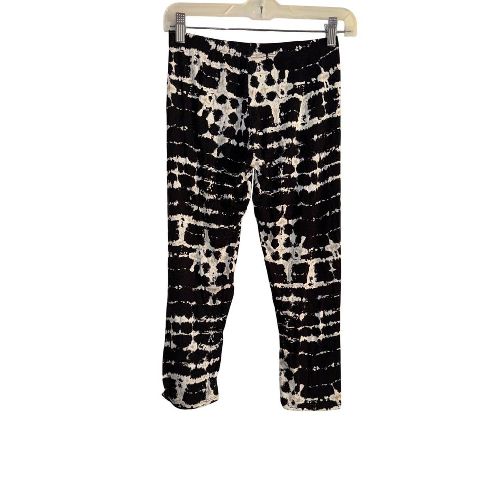 Loveappella Womens XS Black & White Tie-Dye Leggings Rayon & Spandex